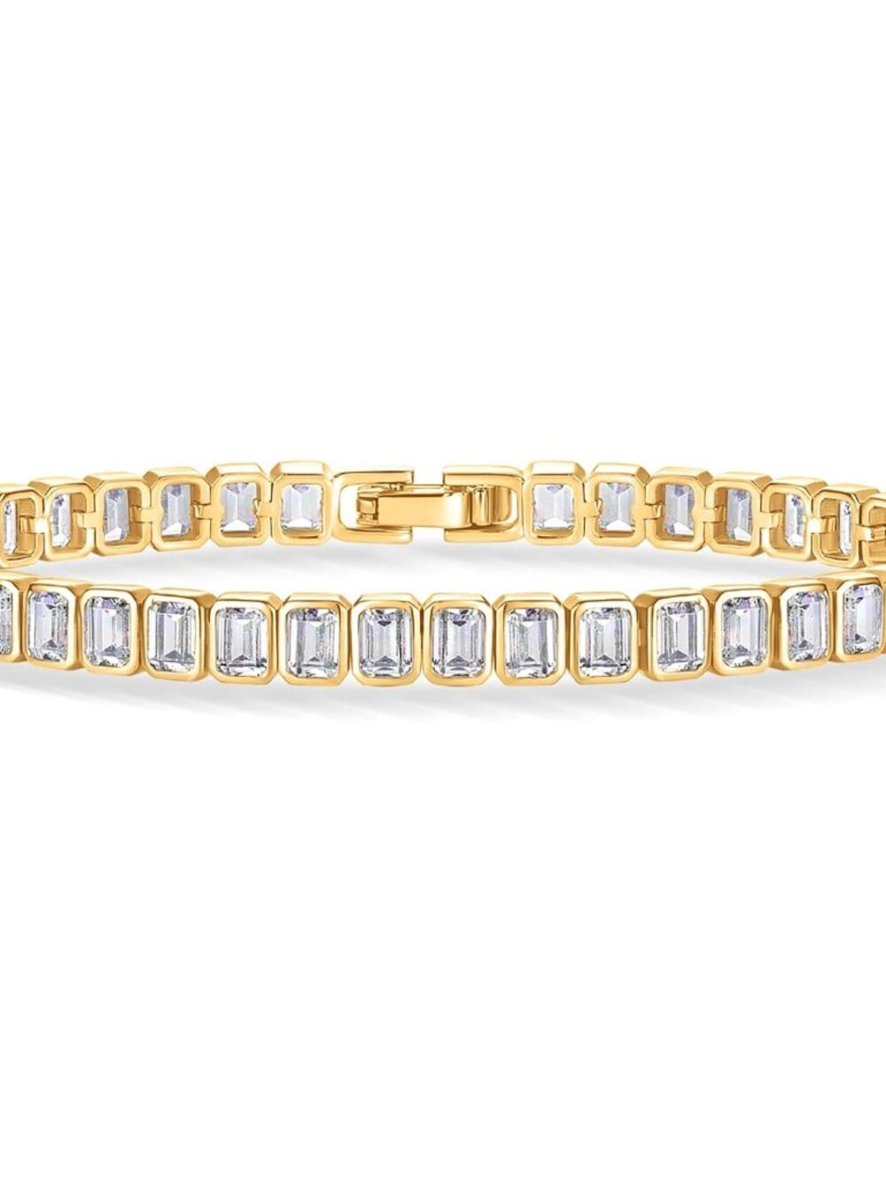 Elegant 14K Gold Plated CZ Tennis Bracelet for Women